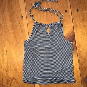 Striped halter crop top